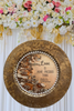 PLATE CHARGER GOLD EMBOSSED FLORAL PLASTIC ROUND DECOUPAGED Upcycled Repurposed Wall Art or Shelf Sitter LOVE IS MORE PRECIOUS THAN GOLD Home Decor Wedding Gift - JAMsCraftCloset