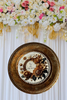 PLATE CHARGER GOLD PLASTIC ROUND DECOUPAGED Upcycled Repurposed Wall Art or Shelf Sitter YOU ARE MY WORLD Home Decor Gift WEDDING - JAMsCraftCloset
