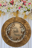 PLATE CHARGER GOLD EMBOSSED FLORAL PLASTIC ROUND DECOUPAGED Upcycled Repurposed Wall Art or Shelf Sitter LEAVE A TRAIL OF SPARKLE Home Decor Wedding Gift - JAMsCraftCloset