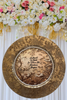 PLATE CHARGER GOLD EMBOSSED FLORAL PLASTIC ROUND DECOUPAGED Upcycled Repurposed Wall Art or Shelf Sitter A HEART OF GOLD IS WHERE THE RAINBOW BEGINS Home Decor Wedding Gift - JAMsCraftCloset