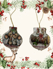 SCALLOP SEASHELL CHRISTMAS ORNAMENT- MICE Christmas Ornaments SET 4 - HOLIDAY DECOR - Handmade Hand Painted DECOUPAGED Repurposed Upcycled Gift SET OF 2 Ornaments - JAMsCraftCloset