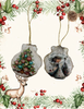 SCALLOP SEASHELL CHRISTMAS ORNAMENT- Set 1 BEACH COASTAL DECOR - Handmade Hand Painted DECOUPAGED Repurposed Upcycled Gift SET OF 2 Ornaments - JAMsCraftCloset
