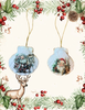 SCALLOP SEASHELL CHRISTMAS ORNAMENT- SANTA SET 2 - BEACH COASTAL DECOR - Handmade Hand Painted DECOUPAGED Repurposed Upcycled Gift SET OF 2 Ornaments {{ JAMsCraftCloset }}