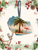 Antique West Virginia Roof Decoupaged Christmas Ornament - Flamingo With Palm Tree 2 - Handmade Holiday Tree Decor Unique Beach Lake House Gift - JAMsCraftCloset