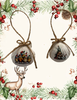 SCALLOP SEASHELL CHRISTMAS ORNAMENT- FARM ANIMALS Christmas Ornaments SET 2 - HOLIDAY DECOR - Handmade Hand Painted DECOUPAGED Repurposed Upcycled Gift SET OF 2 Ornaments - JAMsCraftCloset