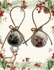 SCALLOP SEASHELL CHRISTMAS ORNAMENT- FARM ANIMALS Christmas Ornaments SET 1 - HOLIDAY DECOR - Handmade Hand Painted DECOUPAGED Repurposed Upcycled Gift SET OF 2 Ornaments - JAMsCraftCloset