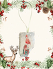 Antique West Virginia Roof Decoupaged Christmas Ornament - Flamingo With Packages - Handmade Holiday Tree Decor Unique Beach Lake House Gift - JAMsCraftCloset