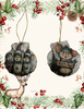 SCALLOP SEASHELL CHRISTMAS ORNAMENT- MICE Christmas Ornaments SET 5 - HOLIDAY DECOR - Handmade Hand Painted DECOUPAGED Repurposed Upcycled Gift SET OF 2 Ornaments - JAMsCraftCloset