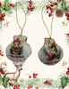 SCALLOP SEASHELL CHRISTMAS ORNAMENT- MICE Christmas Ornaments SET 1 - HOLIDAY DECOR - Handmade Hand Painted DECOUPAGED Repurposed Upcycled Gift SET OF 2 Ornaments - JAMsCraftCloset