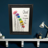 Pen and Ink Watercolor Framed Wall Art GOD SHED HIS GRACE ON THEE Home Bedroom Bath Nursery Decor FAITH Gift Idea Handmade - JAMsCraftCloset