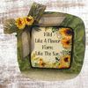 Dollar Tree CLEAR SQUARE Plastic PLATE Farmhouse Country Wall Art Sunflower Design WILD LIKE A FLOWER WARM LIKE THE SUN Handmade Gift Idea Crafters Delight - JAMsCraftCloset