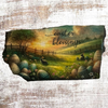 Antique West Virginia Roof Slate Decoupaged EASTER SLATE WALL ART Easter Blessing Field Fence Eggs - Handmade Unique EASTER Holiday Decoration Home Decor Gift {{ JAMsCraftCloset }}