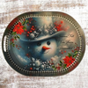 Galvanized Metal Oval TRAY Holiday Decor Farmhouse Country Shelf Sitter Wall Art SNOWMEN FALL FROM HEAVEN UNASSEMBLED Christmas DECOR Handmade Gift Idea &nbsp;- JAMsCraftCloset