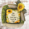 Dollar Tree CLEAR SQUARE Plastic PLATE Farmhouse Country Wall Art Sunflower Design RISE SHINE HOLD YOUR HEAD UP HIGH Handmade Gift Idea Crafters Delight {{ JAMsCraftCloset }}