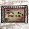 TRAY GRAY METAL Rectangle Decoupaged Hand Painted Upcycled Repurposed Wall Art DREAM A LITTLE DREAM OF ME Home Decor Decor LOVE Wall Art Gift - JAMsCraftCloset