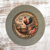 Galvanized Metal Round Charger Plate With Hanging Hook Decoupaged Farmhouse Country Coffee Bar Wall Art Shelf Sitter TIME FOR COFFEE Handmade Gift Idea - JAMsCraftCloset