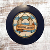 PLATE CHARGER NAVY BLUE PLASTIC ROUND DECOUPAGED Upcycled Repurposed Wall Art or Shelf Sitter WELCOME ABOARD Boat Decor Kitchen Decor Home Decor Wall Art Gift WEDDING - JAMsCraftCloset