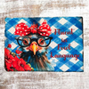 Antique Roof Slate Hand Painted DECOUPAGED - FLUENT IN FOWL LANGUAGE - WHIMSICAL HEN - Unique Country Farmhouse Wall Art Gift - JAMsCraftCloset