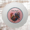 PLATE CHARGER WHITE PLASTIC ROUND Decoupaged Hand Painted Upcycled Repurposed Wall Art DATE NIGHT Home Decor Closet Wall Art Gift - JAMsCraftCloset