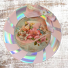 Plastic Round Pink and Silver TRAY Farmhouse Country Easter Decor VINTAGE EASTER BONNET Wall Art HAPPY EASTER Cottage Chic Victorian Decor Handmade Gift Idea &nbsp;- JAMsCraftCloset