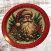 TRAY RED METAL ROUND Decoupaged Hand Painted Upcycled Repurposed Wall Art SANTA FACE - I STILL BELIEVE With Bling Home Decor Christmas Wall Art Gift - JAMsCraftCloset
