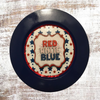 PLATE CHARGER NAVY BLUE PLASTIC ROUND DECOUPAGED Upcycled Repurposed Wall Art or Shelf Sitter RED WHITE BLUE 4TH OF JULY Decor Kitchen Decor Home Decor Wall Art Gift WEDDING - JAMsCraftCloset
