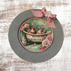Galvanized Metal Round Charger Plate With Hanging Hook Decoupaged Farmhouse Country Wall Art Shelf Sitter WELCOME TO THE COOP Bathroom Decor Handmade Gift Idea - JAMsCraftCloset