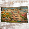 Antique West Virginia Roof Slate Decoupaged EASTER SLATE WALL ART &nbsp;Happy Easter Bunny Eggs in Basket Tulips Daffodils - Handmade Unique EASTER Holiday Decoration Home Decor Gift - JAMsCraftCloset