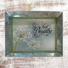 Galvanized Metal RECTANGLE TRAY Farmhouse Country Wall Art or Shelf Sitter JUST BREATHE Handmade Gift Idea &nbsp;- JAMsCraftCloset