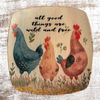 SQUARE Plastic PLATE Farmhouse Country Wall Art Shelf Sitter Decoupage CHICKENS - WILD AND FREE Handmade Gift Idea Crafters Delight - JAMsCraftCloset