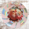 Plastic Round Pink and Silver TRAY Farmhouse Country Easter Decor CHICK IN EGG SHELL Wall Art HAPPY EASTER Cottage Chic Victorian Decor Handmade Gift Idea &nbsp;- JAMsCraftCloset