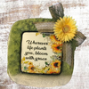 Dollar Tree CLEAR SQUARE Plastic PLATE Farmhouse Country Wall Art Sunflower Design WHEREVER LIFE PLANTS YOU Handmade Gift Idea Crafters Delight - JAMsCraftCloset