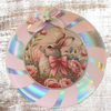 Plastic Round Pink and Silver TRAY Farmhouse Country Easter Decor BUNNY WITH BOW Wall Art HAPPY EASTER Cottage Chic Victorian Decor Handmade Gift Idea &nbsp;- JAMsCraftCloset