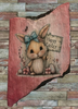 Antique West Virginia Roof Slate Decoupaged EASTER SLATE WALL ART &nbsp;Happy Easter Bunny With Blue Bow - Handmade Unique EASTER Holiday Decoration Home Decor Gift - JAMsCraftCloset