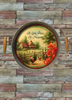 Galvanized Metal Round TRAY Farmhouse Country Shelf Sitter Wall Art A LITTLE PIECE OF HEAVEN Farm Chickens Floral Handmade Gift Idea &nbsp;- JAMsCraftCloset