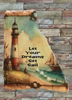 Antique West Virginia Roof Decoupaged LET YOUR DREAMS SAIL Beach Theme Handmade Wall Art Unique Beach Lake House Gift - JAMsCraftCloset