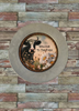 Galvanized Metal Round Charger Plate With Hanging Hook Decoupaged Farmhouse Country Wall Art Shelf Sitter WELCOME TO THE FARM COW Handmade Gift Idea - JAMsCraftCloset