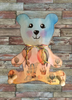 Wood Peg Bear - Hot Air Balloon Design - Child's Room or Nursery Decor - Decoupage - Wall Art - Storage - Gift Idea