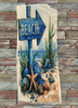 Antique West Virginia Roof Decoupaged BEACH ARROW Beach Theme Handmade Wall Art Unique Beach Lake House Gift - JAMsCraftCloset
