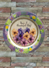 PLATE FLORAL PLASTIC ROUND DECOUPAGED Upcycled Repurposed Wall Art or Shelf Sitter HAVE A BEAUTIFUL DAY Green Background Home Decor Wall Art Gift WEDDING - JAMsCraftCloset