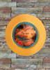 CHARGER PLATE YELLOW PLASTIC ROUND BEACH THEME - DECOUPAGED Upcycled Repurposed Wall Art or Shelf Sitter LET THE SEA QUIET THE NOISE Home Decor Gift - JAMsCraftCloset
