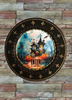 CHARGER PLATE BLACK PLASTIC ROUND Halloweens DECOUPAGED Upcycled Repurposed Wall Art or Shelf Sitter ENTER IF YOU DARE Holiday Home Decor Gift - JAMsCraftCloset