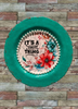 PLATE CHARGER TEAL AQUA PLASTIC ROUND DECOUPAGED Upcycled Repurposed Wall Art or Shelf Sitter IT IS A FOREVER THING Home Decor Wall Art Gift WEDDING - JAMsCraftCloset