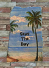 Antique West Virginia Roof Decoupaged SEAS THE DAY Beach Theme Handmade Wall Art Unique Beach Lake House Gift - JAMsCraftCloset