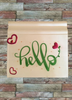 Wood BASEBOARD Wall Art Plaque HELLO SIGN Rectangle Decoupaged Kitchen Home Decor Gift Idea Positive Saying - JAMsCraftCloset