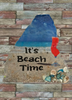 Antique West Virginia Roof Decoupaged ITS BEACH TIME Beach Theme 3-D Embellishments Shells and Sand Handmade Wall Art Unique Beach Lake House Gift - JAMsCraftCloset