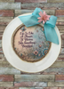 PLATE CHARGER CREAM With Brown Border PLASTIC ROUND DECOUPAGED Upcycled Repurposed Wall Art or Shelf Sitter LIFE IS LIKE A FLOWER Home Decor Gift WEDDING - JAMsCraftCloset