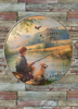 Decoupaged 33 1/3 Vinyl Record PERFECT SUMMER DAY Boy and Dog Fishing Wall Art Shelf Sitter Child's Room Decor Country Farmhouse Home Decor Gift Idea - JAMsCraftCloset