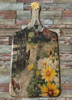 Wood Cutting Board Hand Painted Decoupaged RED BARN HENS DAISIES CHALKBOARD ON BACK Wall Art Kitchen Office Decor Gift Idea Repurposed Upcycled - JAMsCraftCloset