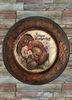 CHARGER PLATE RUSTY BROWN PLASTIC ROUND - HAPPY THANKSGIVING - FAITH - DECOUPAGED Upcycled Repurposed Wall Art or Shelf Sitter Holiday Home Decor Gift - JAMsCraftCloset